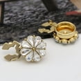 thumbnail image 4 of QualitChoice 2pcs Zinc Alloy Flower Sleeve Button Cover Clip On Button Covers For Shirts Rhinestone Button Covers A, 4 of 6