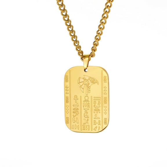 TEAMER Ancient Egyptian Mythology Goddess Necklace for Men Egypt Death Protection Amulets Stainless Steel Jewelry