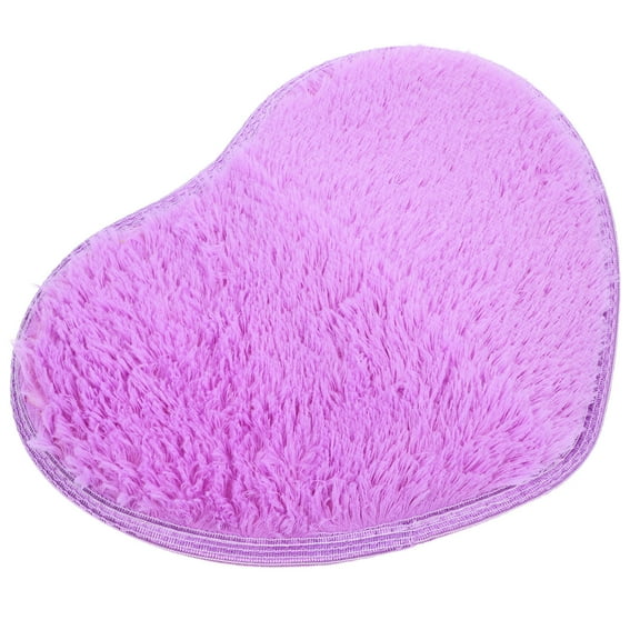 OUNONA  Heart-shaped Carpet Light Purple Rug Fluffy Shaggy Rugs for Kids Room