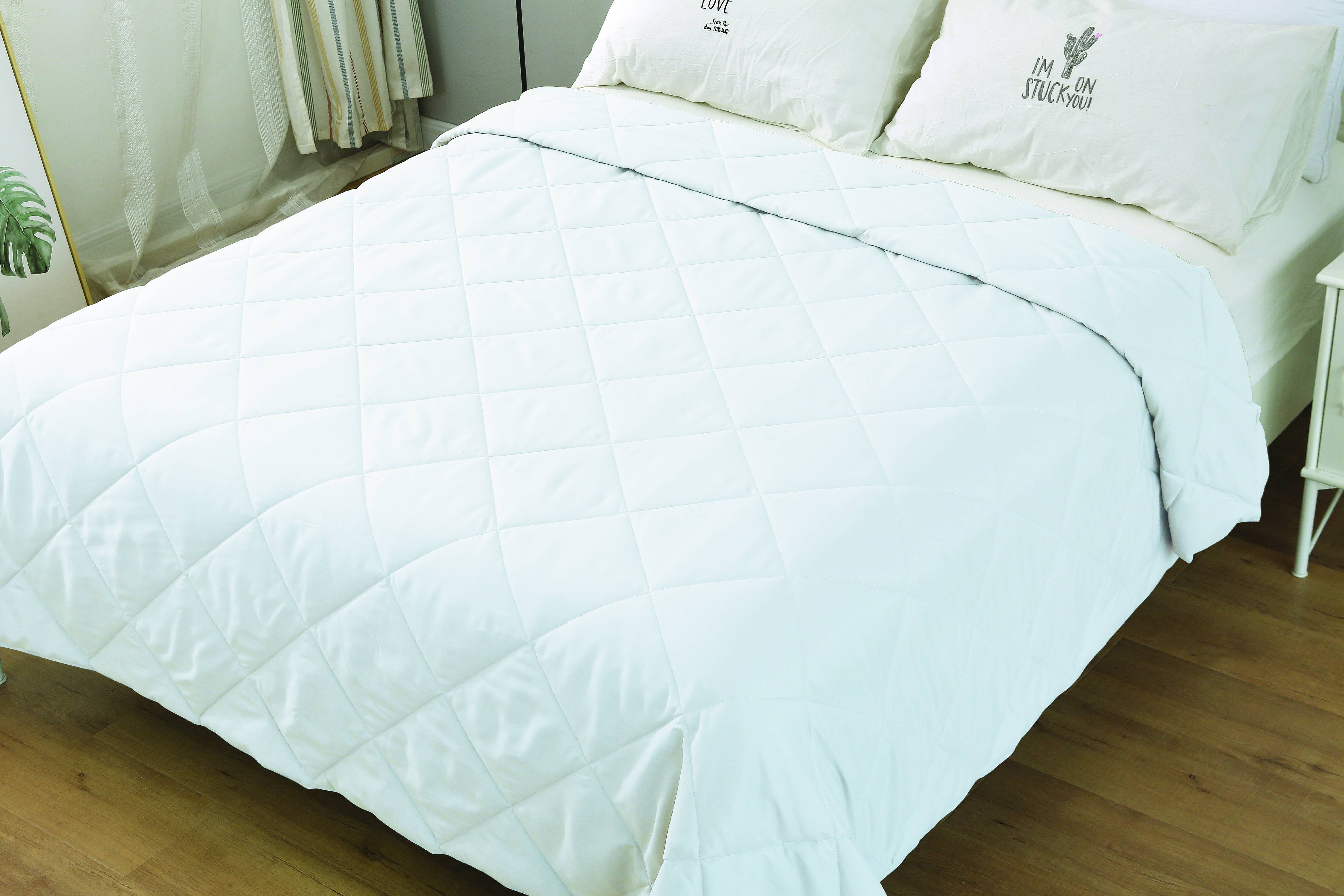 St. James Home Soft Cover Nano Feather Filled Blanket, White, Twin