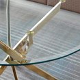 thumbnail image 2 of Heavenly Collection Star Round Glass Dining Table with Gold Base for Kitchen and Dining Room, 48", 2 of 6