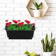 thumbnail image 4 of Pretyzoom Wall Planters Rectangular Plant Holder Black Plastic For Indoor Plants Modern 1Pack, 4 of 8