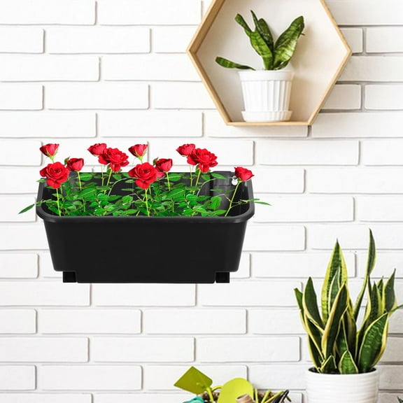 Toyvian Indoor Vertical Wall Planter Box Black for Flowers Herbs and Vegetables