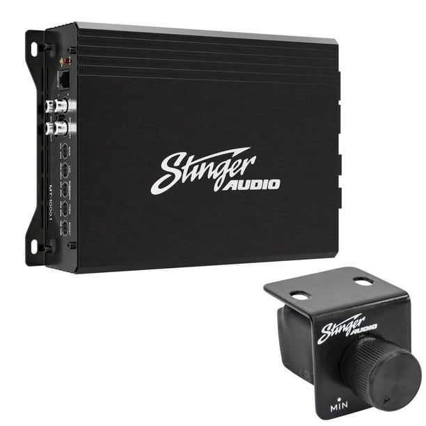 Amplificador Monobloque STINGER Audio MT-1000.1v2 Negro Compacto Clase D con Mando a Distancia para