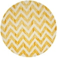 thumbnail image 2 of Safavieh Dip Dye Lara Distressed Wool Area Rug, Ivory/Gold, 7' x 7' Round, 2 of 8