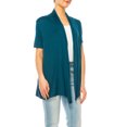 thumbnail image 2 of MOA Collection Women's Asymmetrical Hem Short Sleeves Cardigan, 2 of 6