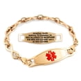 thumbnail image 1 of MedicEngraved Rose Gold Stainless Steel Custom Medical Alert Bracelet - 6mm Infinity Link, 1 of 7