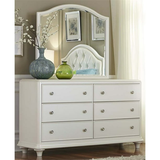 Liberty Furniture Stardust Dresser And, Chest Of Drawers With Mirror White