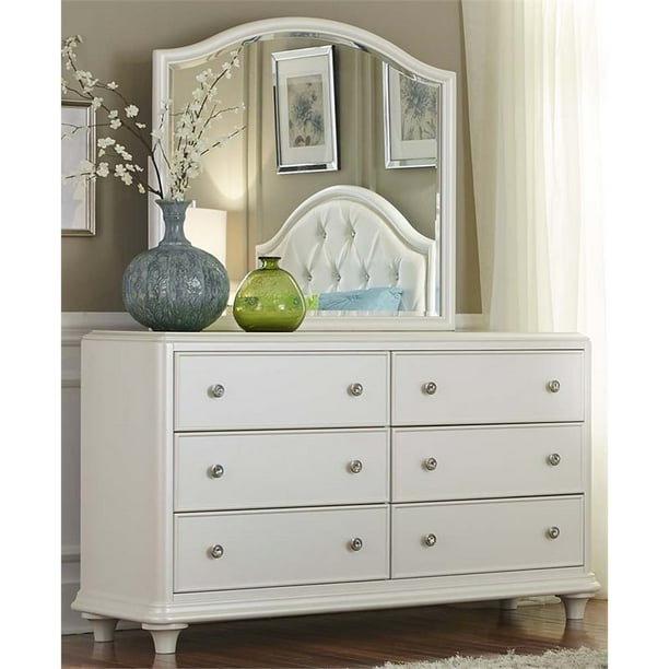 Liberty Furniture Stardust Dresser And Mirror Set In Iridescent White Com Liberty Furniture Stardust Dresser And, Chest Of Drawers With Mirror White