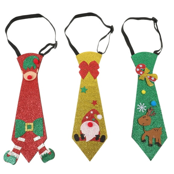 Dytern Christmas,3pcs Christmas Ties Holiday Printed Neckties Festive Neckties Christmas Costume Supplies