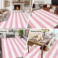 thumbnail image 5 of Pink Stripe, Area Rug 6x9 FT, Non Slip Living Room Throw Carpet, Abstract Geometric Washable Soft Large Floor Carpet Non-Shedding Rug for Bedroom Dining Room Play Room, 5 of 9