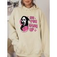 thumbnail image 2 of Sudadera Con Capucha Y Bolsillo De Canguro Con Estampado De Fantasmas, Sudadera Con Capucha Informal De Manga Larga Con Cordón, Ropa De Mujer, 2 of 4