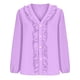 thumbnail image 4 of Tamaño Más Túnica de Manga Larga Tops para las Mujeres Blusa de Cuello en V Casual, Camisas Sueltas para Todas las Estaciones, 4 of 8
