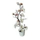 thumbnail image 3 of Jarrón de flores artificiales con arreglo de flores de seda de ciruelo simulado con Blanco, 3 of 9