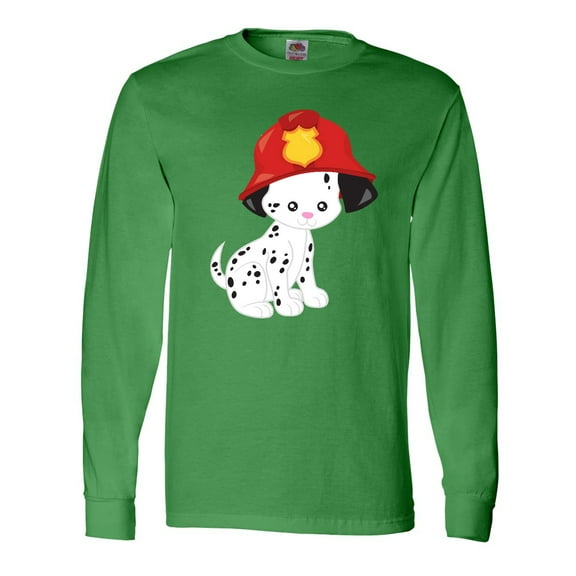 Inktastic Fireman Dog, Cute Dog, Puppy, Doggo, Dalmatian Long Sleeve T-Shirt