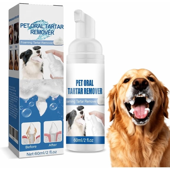 Pet Dental Spray for Dogs & Cats, Gentle No-Brush Teeth Cleaning Foam, Natural Oral Care Cleaner for Bad Breath, Dog Teeth Cleaning, Tartar Plaque Support, Safe and Ingestible Formula