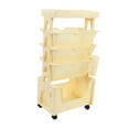 thumbnail image 1 of Movable Book Rack Large Capacity 5 Layer Thickened Rollers Multifunctional Bookshelf For Bedroom Living Room, 1 of 8