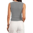 thumbnail image 4 of Womens Deep V Neck Tank Tops Sexy Casual Ribbed Fitted Sleeveless Going Out Tops 2026 Summer Fashion Shirts 3XL, 4 of 6