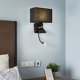 thumbnail image 2 of Indoor Wall Light with Flexible LED Reading Light, Bedside Wall Lamp with USB Port Wall Lamp and Shelf, Bedroom Wall Lamp with Fabric Lampshade,Warm L, 2 of 5
