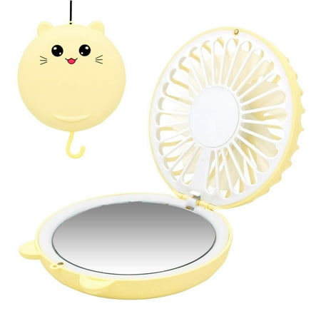 

USB Rechargeable Desk Fan 850MAh Foldable Handheld Fan (Yellow)