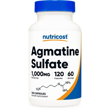 Nutricost Agmatine Sulfate 1000mg 120 Capsules (500mg Per Capsule) Supplement