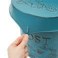 thumbnail image 6 of Vintage Wall Mount Mailbox Retro Iron Postbox Outdoor Letter Storage Box Blue, 6 of 9