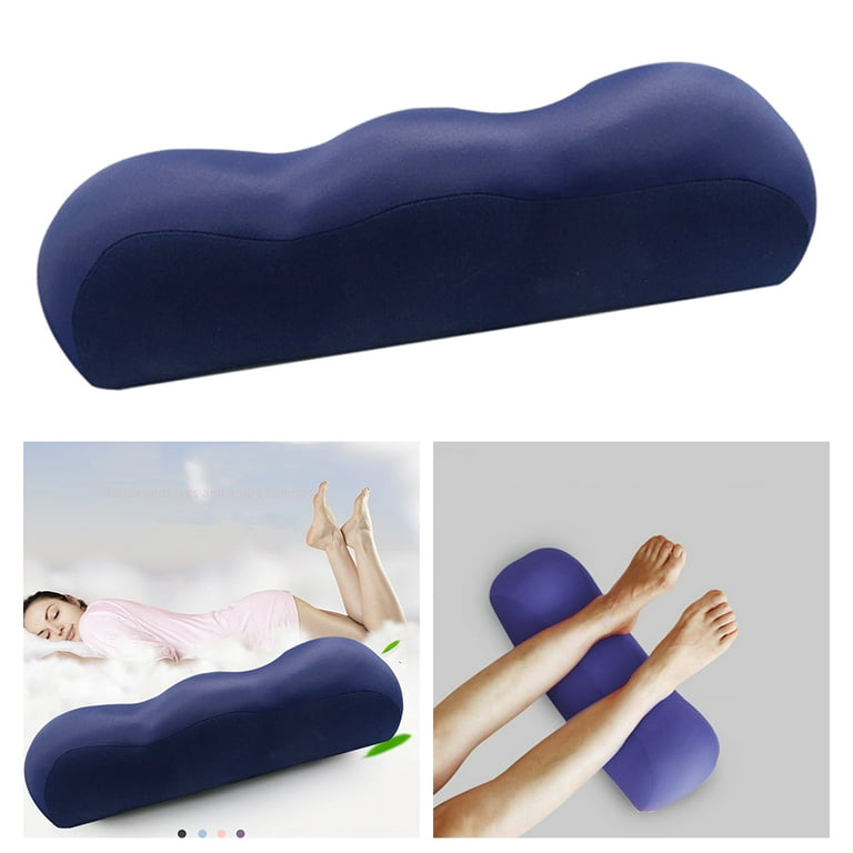  Back Pain Relief Memory Foam Pillow - Half Moon Bolster Knee  Pillow for Side, Back, Stomach Sleepers - Semi Roll Round Lumbar Leg Wedge  - Reduce Neck Spine Back Hip Ankle