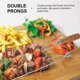 thumbnail image 2 of Grill Master's Delight: brochetas dobles de acero inoxidable con forma de aguja, mango ergonómico de madera para un agarre seguro, perfectas para shish kebab y barbacoas al estilo brasileño (6 piezas), 2 of 5