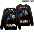 thumbnail image 1 of Jersey de cuello redondo con estampado 3D de puertas Roblox para adultos y niños, Jersey holgado informal de dibujos animados, figura de Escape de la puerta, 1 of 4