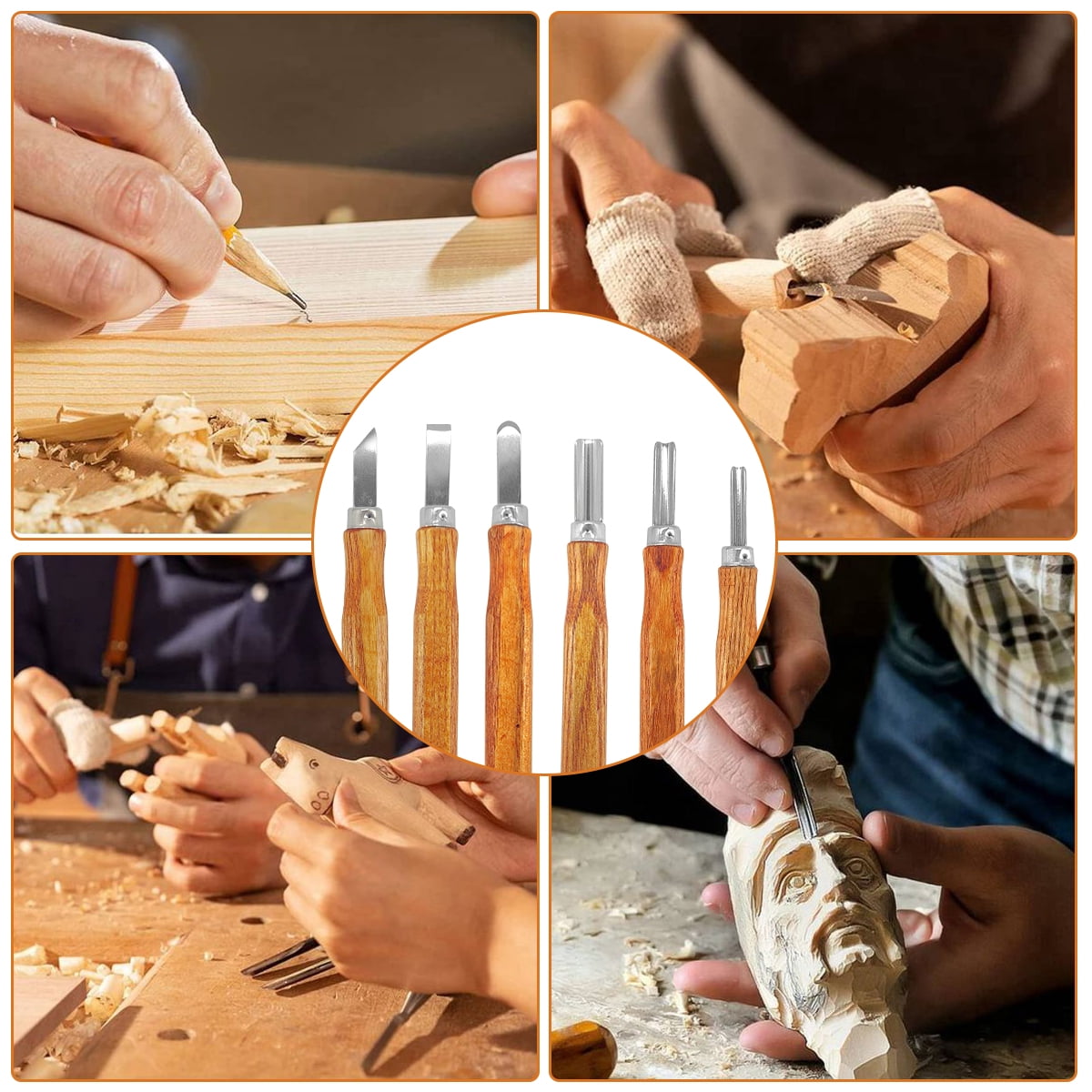 26-in-1 Wood Carving Tools Wood Carving Kit with Detail Wood Carving Knife Whittling Knife Wood Chisel Knife Gloves