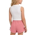 thumbnail image 5 of Amidoa Girls 2 Piece Outfits Summer Clothes Tank Top Solid Color Cute T-Shirt and Shorts Casual Kids Clothing Sets Pink Size 12, 5 of 9