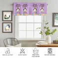 thumbnail image 6 of Kitchen Valances for Window, Easter Rabbit Colorful Egg Light Filtering Rod Pocket Valance Curtain, Spring Bunny Purple Wood Board Short Curtains Window Topper for Bedroom Living Room 54x18in, 6 of 9