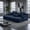 Blue, variant on Oversized Double Chaise Lounge Sofa Bed, Convertible Sleeper Couch with Storage Pockets, 3 Pillows, Corduroy for Apartment, Home Theater, Dorm, Purple