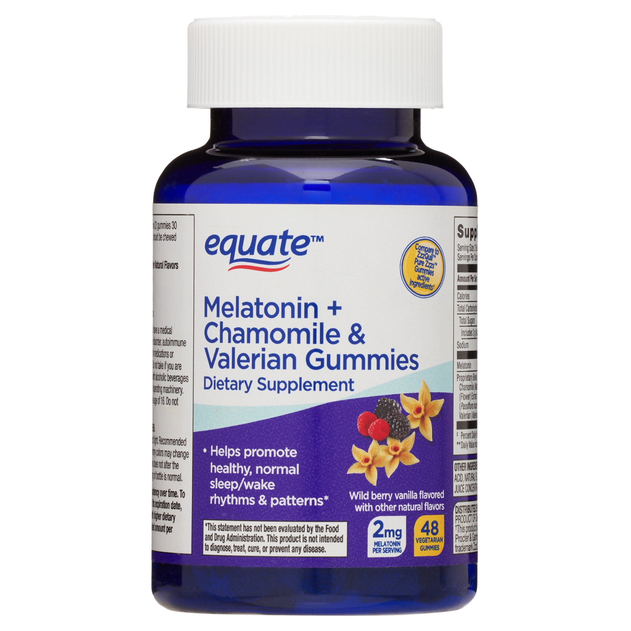Equate Melatonin + Chamomile & Valerian Gummies, 48 Count