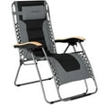 thumbnail image 1 of Costway Padded Zero Gravity Lounge Chair Oversize Folding Adjustable Grey, 1 of 2