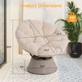 thumbnail image 6 of Dovov 360 Swivel Papasan Chair with Fabric Cushion, Comfy Papasan Accent Chair Oversized Metal Frame Round Lounge Chair, Beige, 6 of 9