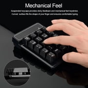 Douself 2.4Ghz Wireless Numeric Keypad Mechanical Feel Number Pad Keyboard 19 Keys w/ USB Receiver