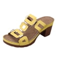thumbnail image 7 of Slides Sandals for Women Trendy Cutout Open Toe Heels Comfortable Orthopedic Shoes Casual Platform Slip on Summer Dress Shoes Yellow Size 9, 7 of 7