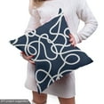 thumbnail image 4 of Ambesonne Navy Fabric by the Yard Upholstery, Tangled Ocean Marine Theme, 2 Yards, Navy Blue and White, 4 of 4