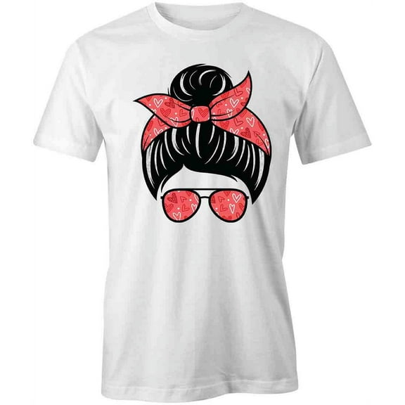 Messy Bun T-Shirt | Cool Hairstyle White Tee Gift