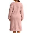 thumbnail image 4 of AVRNLIQ Womens Long Sleeve Flannel Nightgown Plus Size Cozy Sleepwear with Pockets, Soft Knee Length Loungewear Dress, 4 of 9