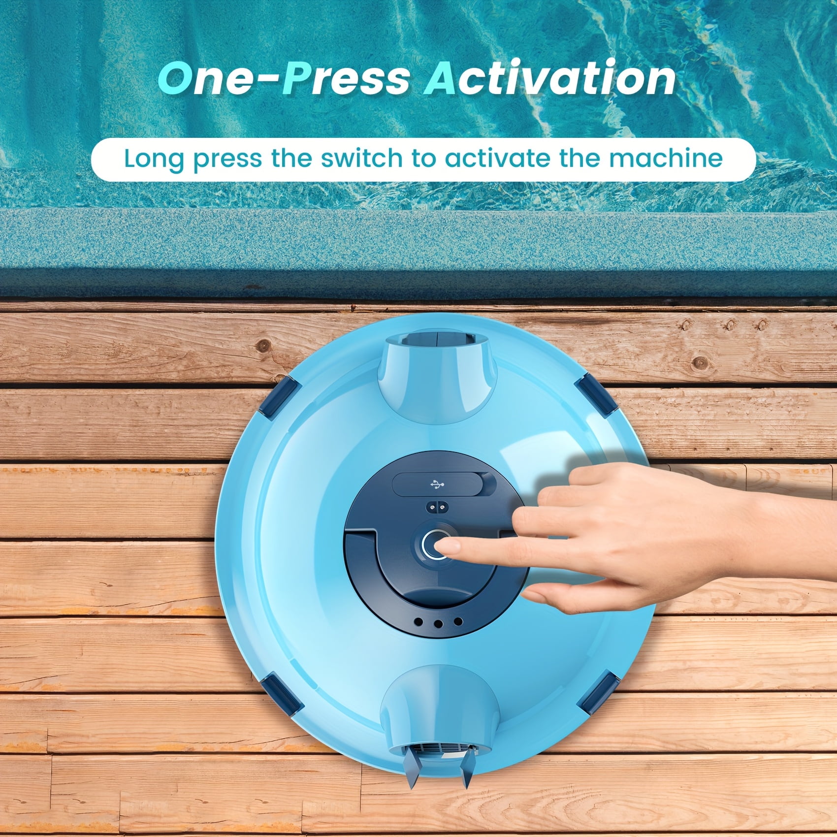 General 2025 Cordless Robotic Pool Cleaner - 90-Min Runtime, Auto Vacuum, Self-Parking, Lightweight for In/Above Ground Pools up to 65ft