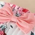 thumbnail image 6 of GYRATEDREAM 3 Pcs Infant Baby Girl Clothes Letter Print Long Sleeve Romper Floral Pant Headband Toddler Outfits Set for 0-3M Pink, 6 of 9