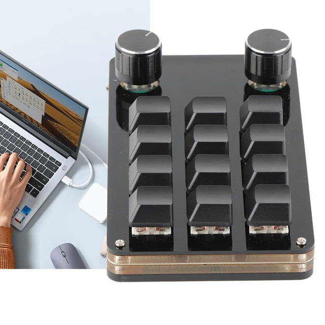 Red Switch Custom Knob Macro Keyboard Ergonomic USB Mini Keypad for Desktop PC Office Work