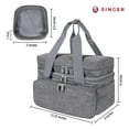 thumbnail image 6 of SINGER Double-Layer Sewing Accessories Organizer Bag with Detachable Pouches, Gray, 6 of 8