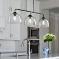 thumbnail image 3 of KAISITE 3-Light Kitchen Light Fixture Modern Dimmable Globe Black Wall Sconce 38.6 Inch-Black, 3 of 8