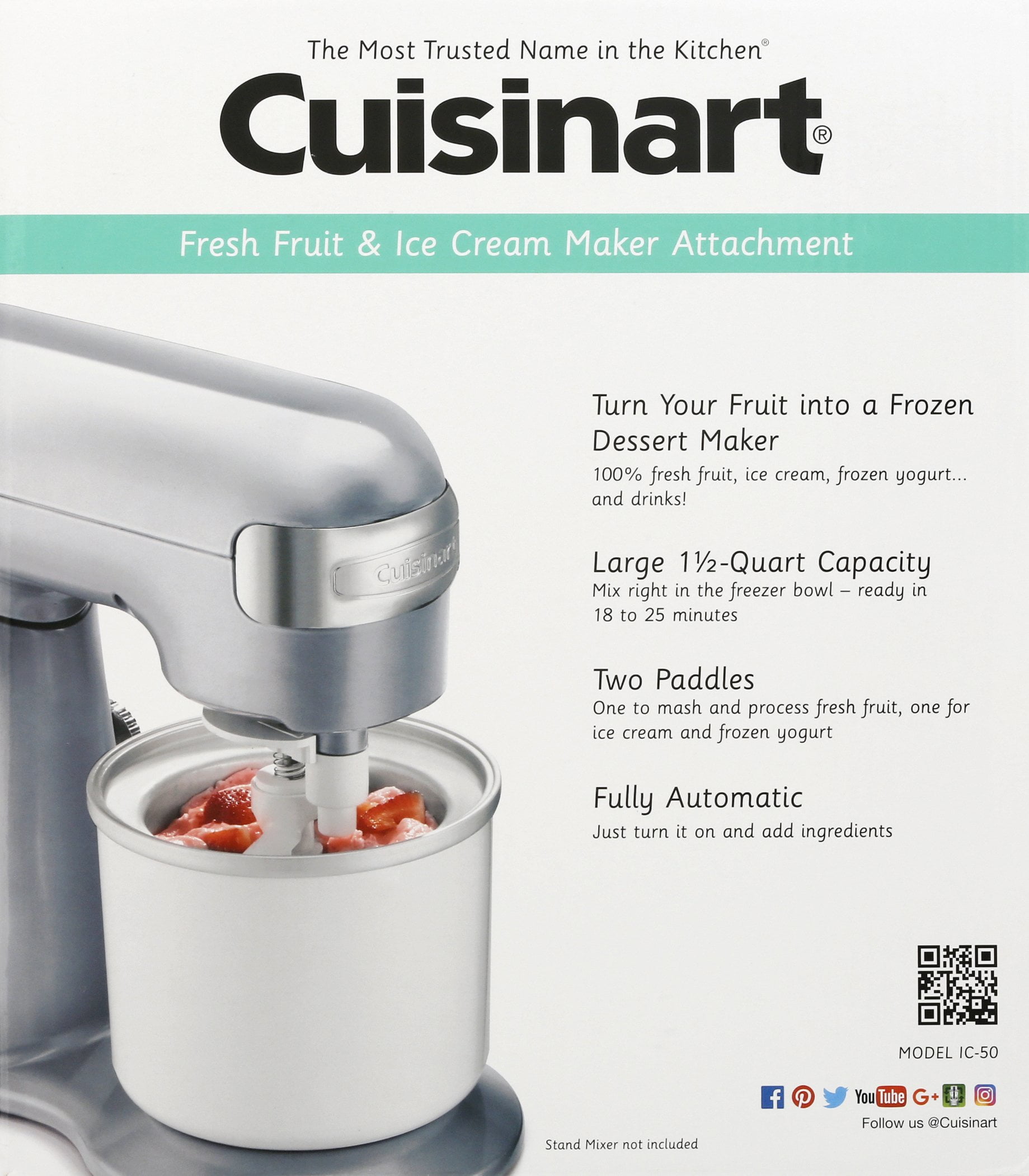 Cuisinart Ice Cream Attachment IC-50, Color: White - JCPenney