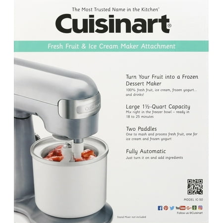 Cuisinart - Fruit Scoop Frozen Dessert Maker Attachment - Stainless Steel