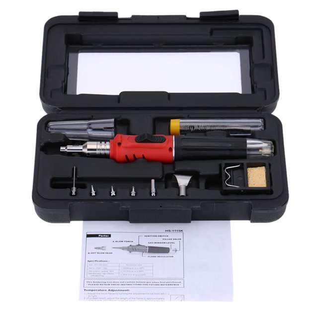 TFixol 10 in 1 Professional Butane Gas Soldering Iron Set 26ml Welding Kit Torch HS-1115K