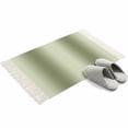 thumbnail image 4 of Sage Green Ombre Bathroom Rug 2'x3', Modern Abstract Art Farmhouse Gradient Low Profile Front Entryway Rug with Tassels, Woven Cotton Washable Kitchen Mat Carpet for Foyer Bedroom Back Door Decor, 4 of 9
